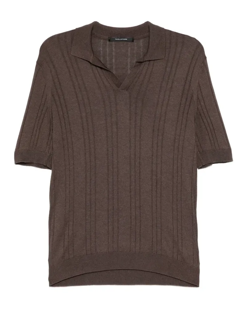 Tagliatore T-Shirt mit Reverskragen - Braun Braun