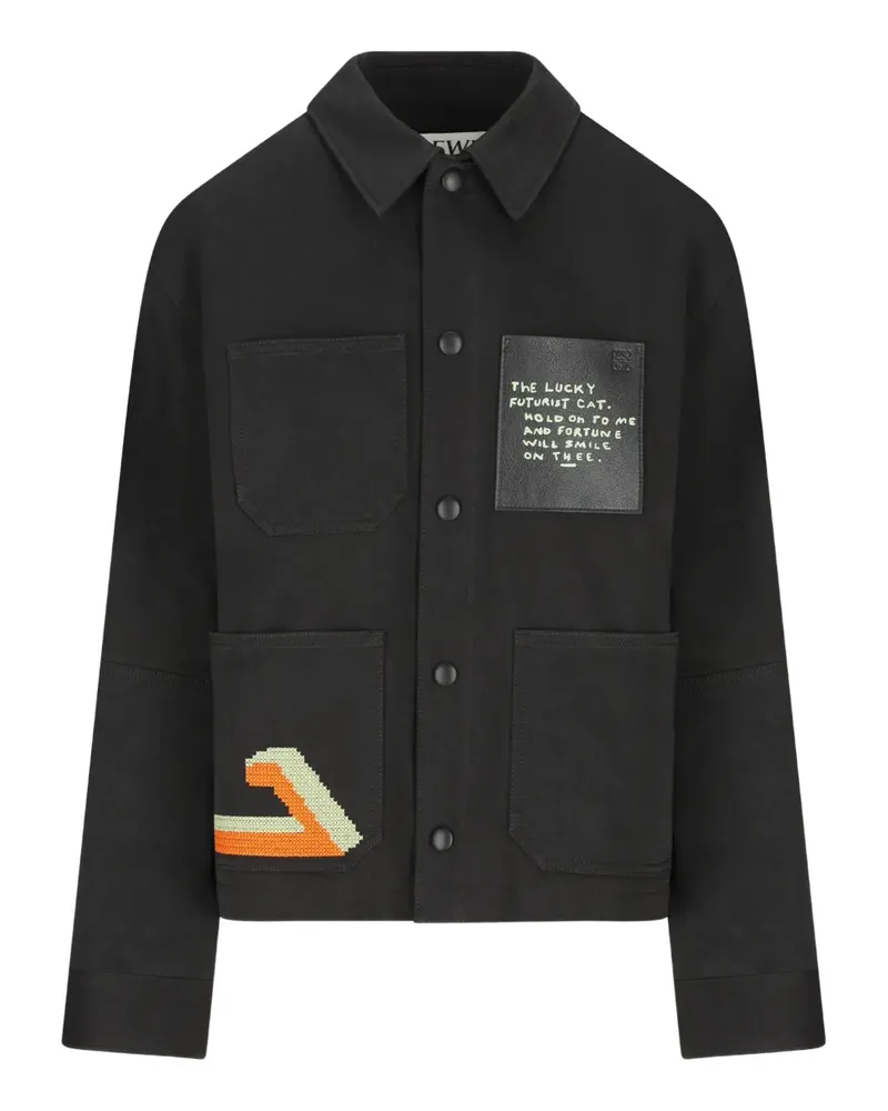 Loewe x Louis Wain Jacke mit Katzenstickerei - Schwarz Schwarz