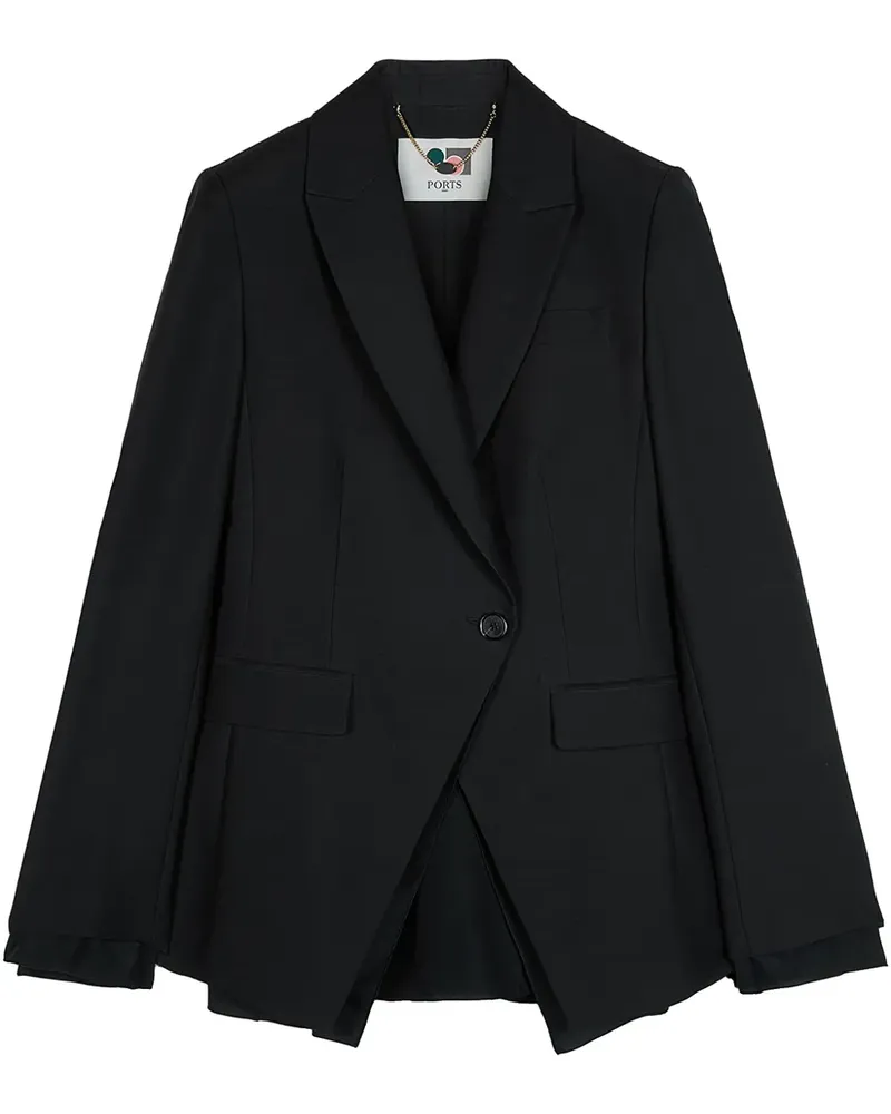 Ports 1961 Sakko mit versetztem Verschluss - Schwarz Schwarz