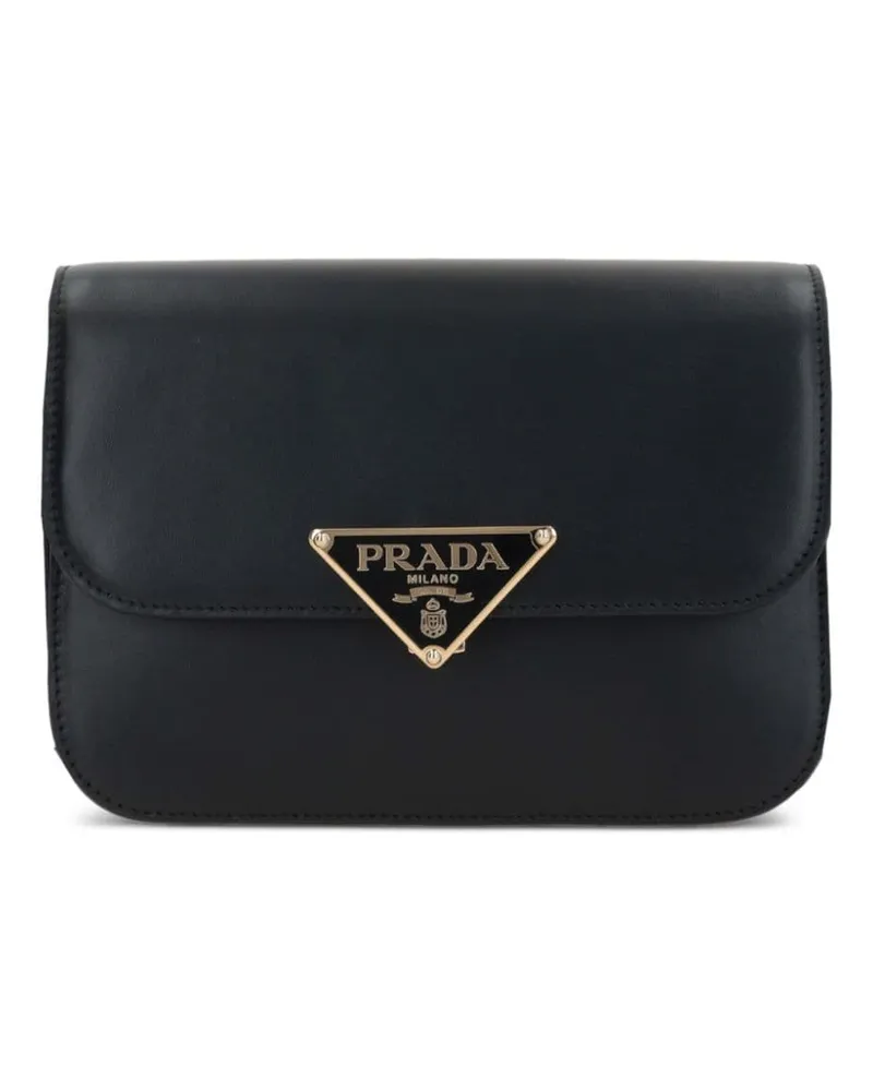 Prada Emblème Schultertasche - Schwarz Schwarz