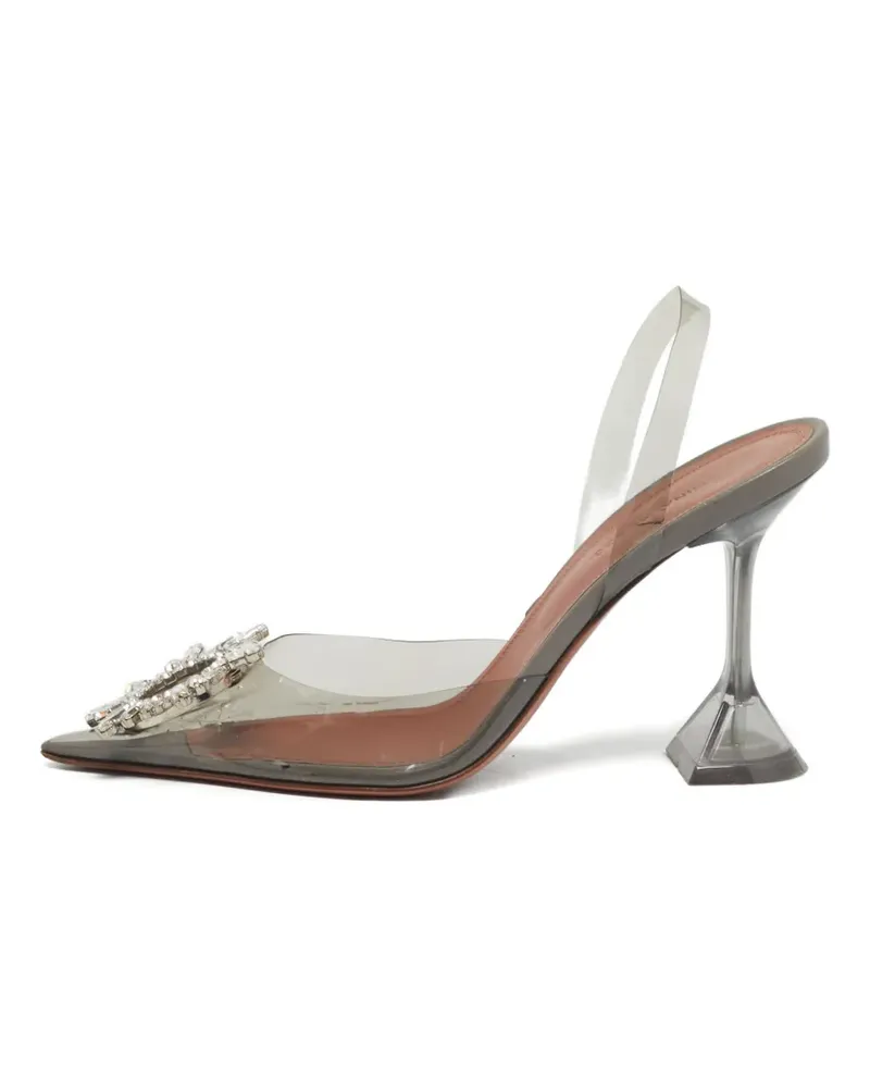 Amina Muaddi crystal-embellishment pumps - Weiß Weiß