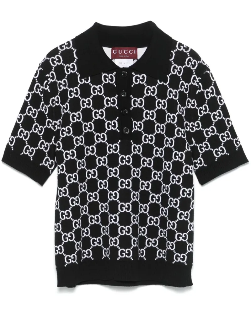 Gucci Wendbares Poloshirt aus GG-Jacquard - Schwarz Schwarz