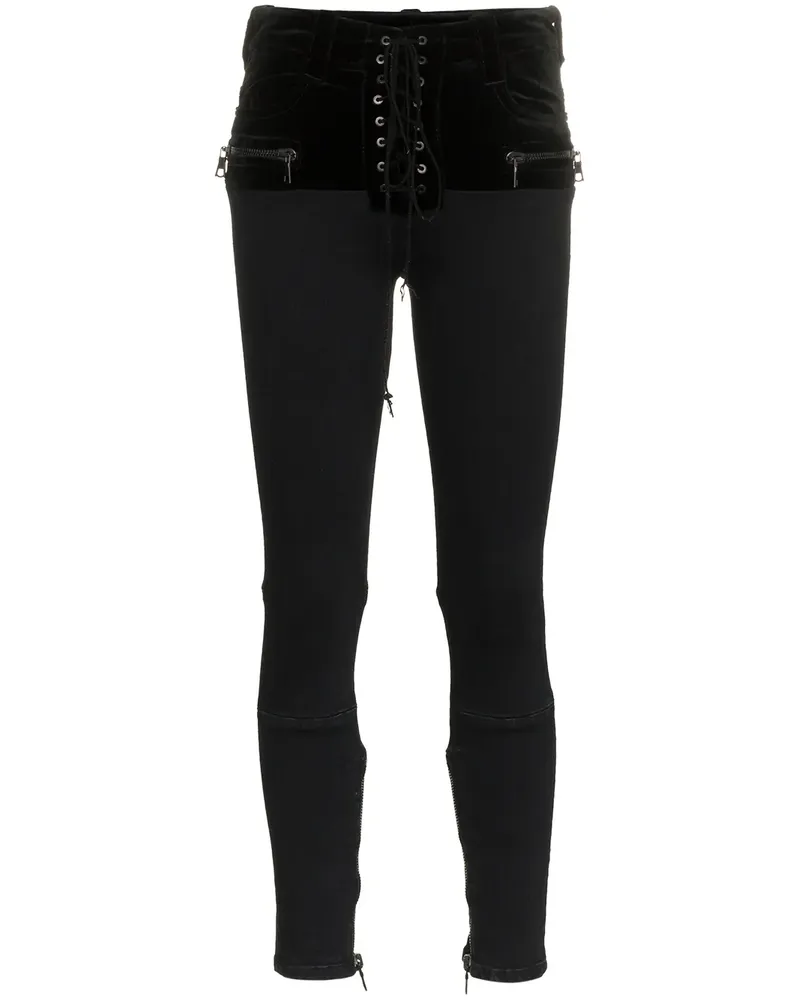 Unravel Skinny-Jeans mit Schnürung - Schwarz Schwarz