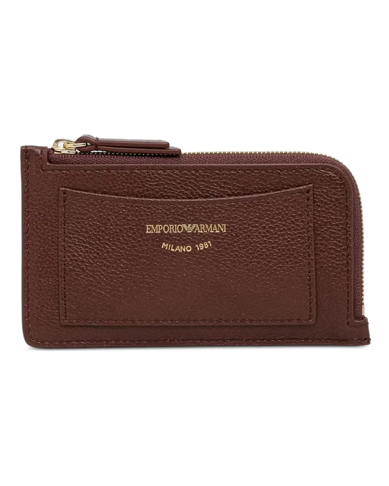 Emporio Armani Strukturiertes Portemonnaie mit Logo-Print - Braun Braun