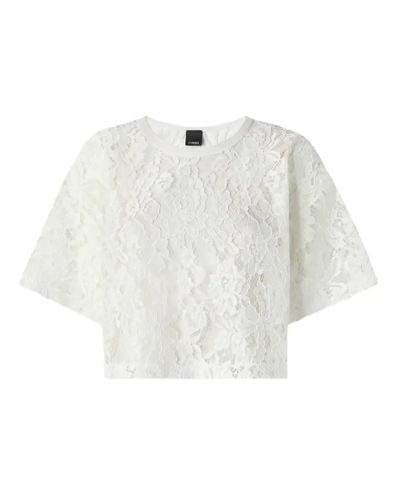 Pinko Cropped-Hemd aus Spitze - Weiß Weiß