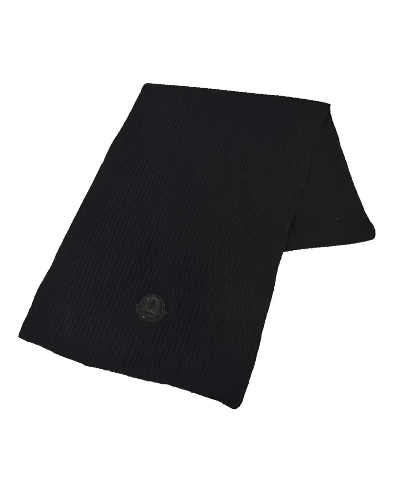 Moncler Schal mit Logo-Schild - Schwarz Schwarz