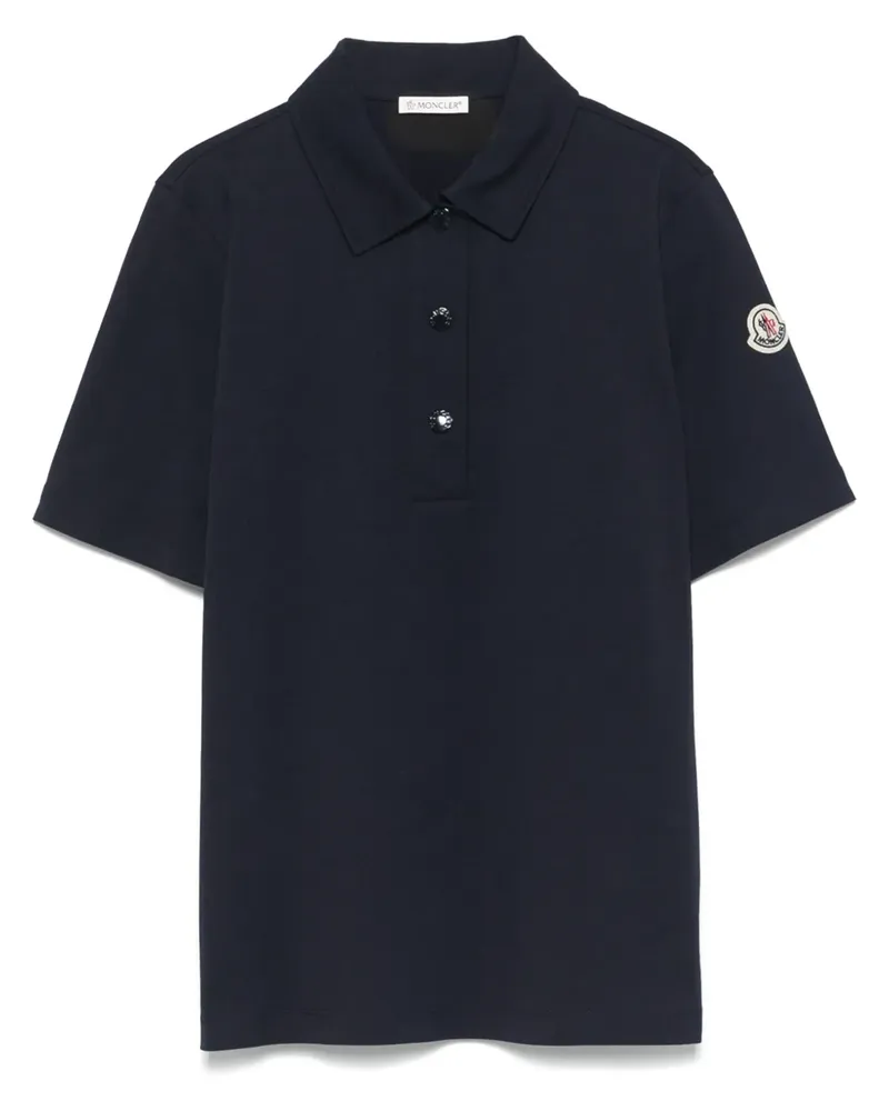 Moncler Poloshirt mit Logo-Patch - Blau Blau
