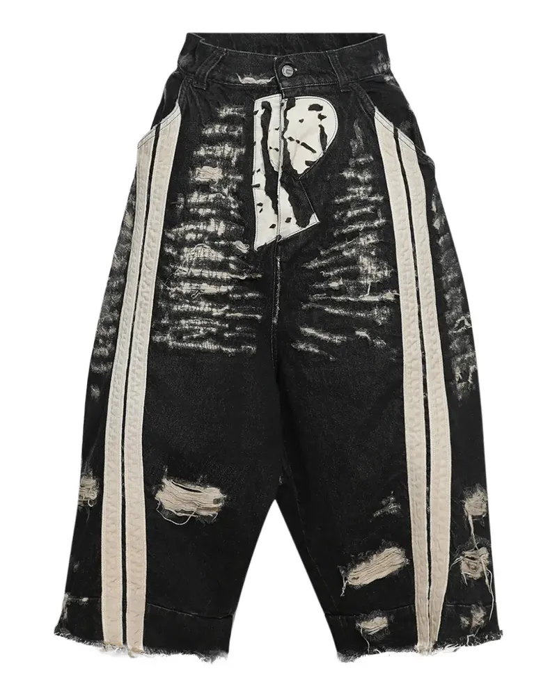 RRR123 Shorts im Distressed-Look - Schwarz Schwarz