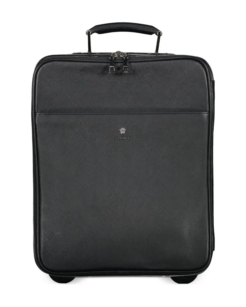 Versace Rollkoffer aus Leder - Schwarz Schwarz