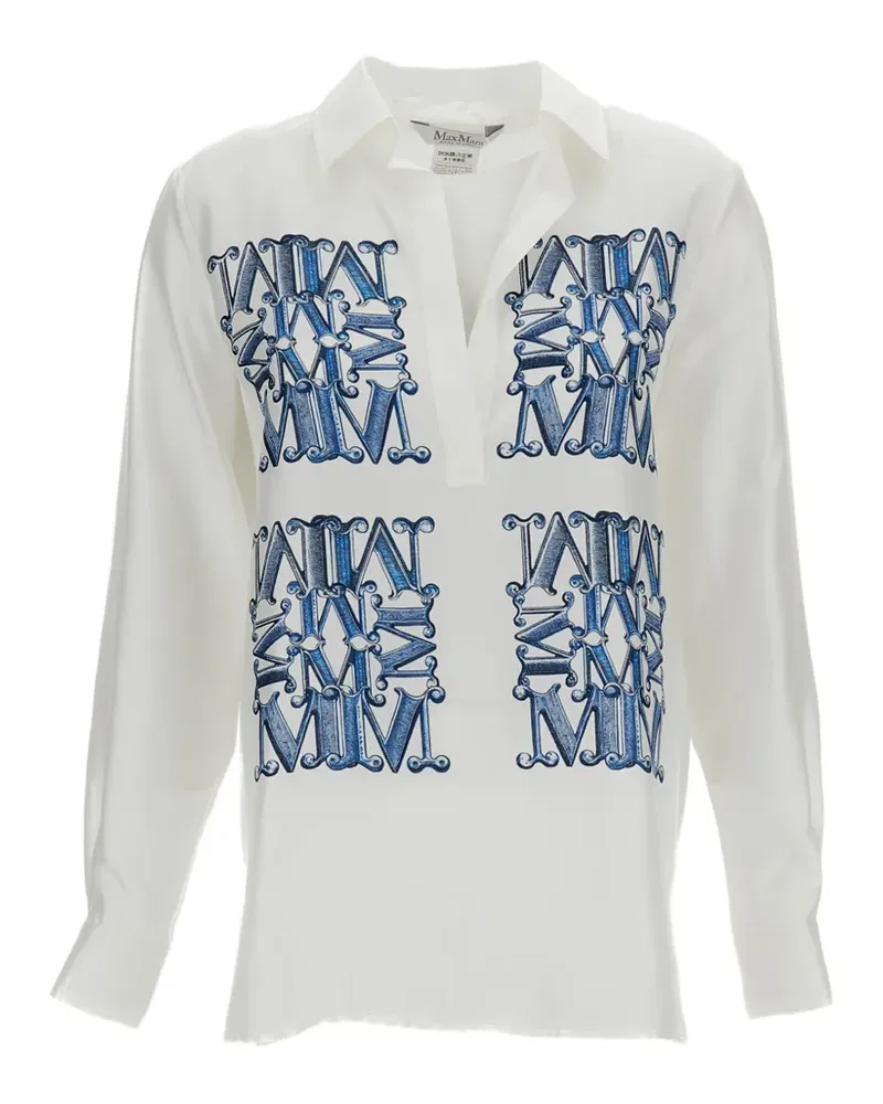 Max Mara printed silk blouse - Weiß Weiß