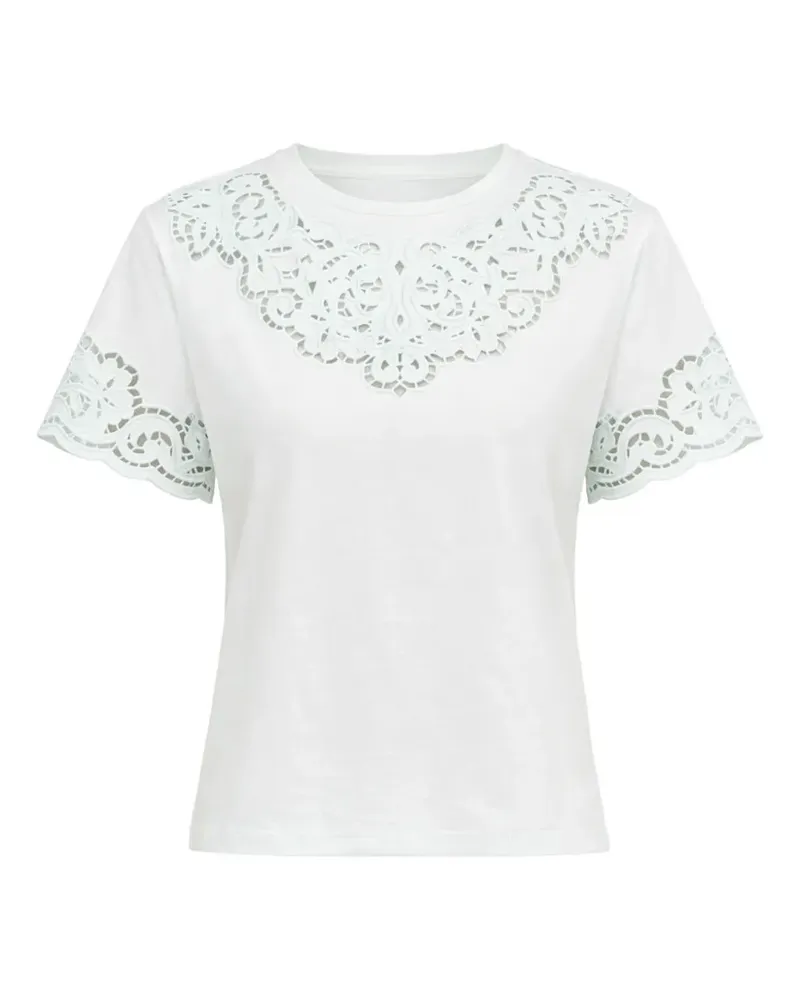 Twin-Set lace details T-shirt - Weiß Weiß