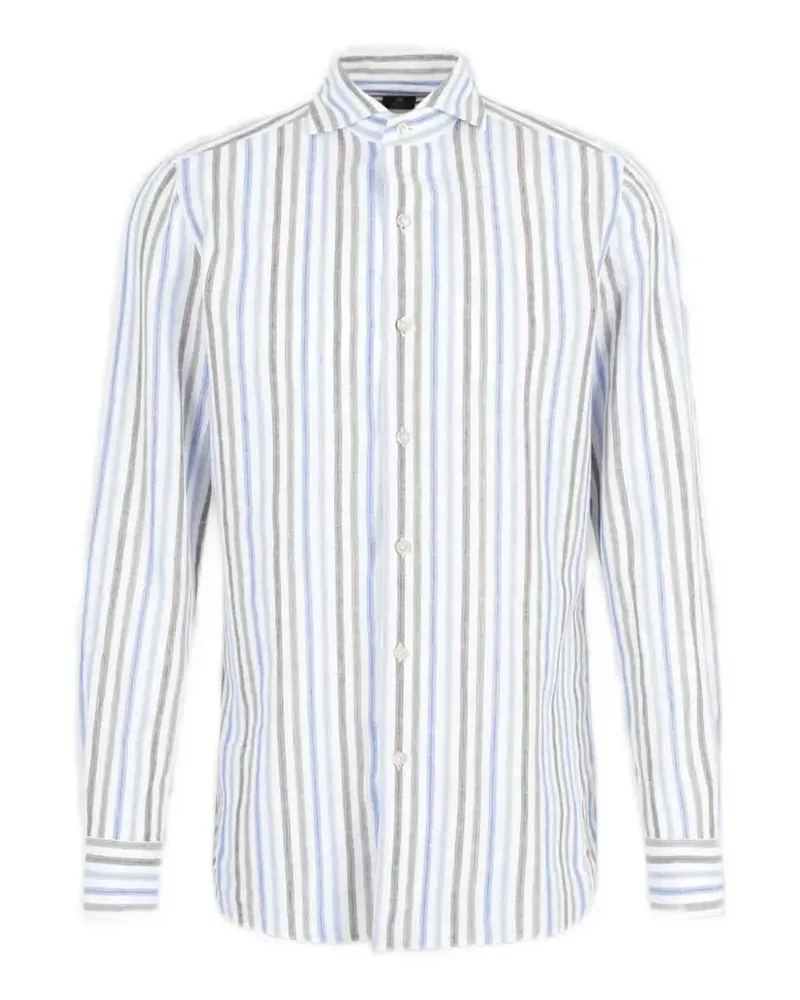 Luigi Borrelli striped-pattern shirt - Weiß Weiß