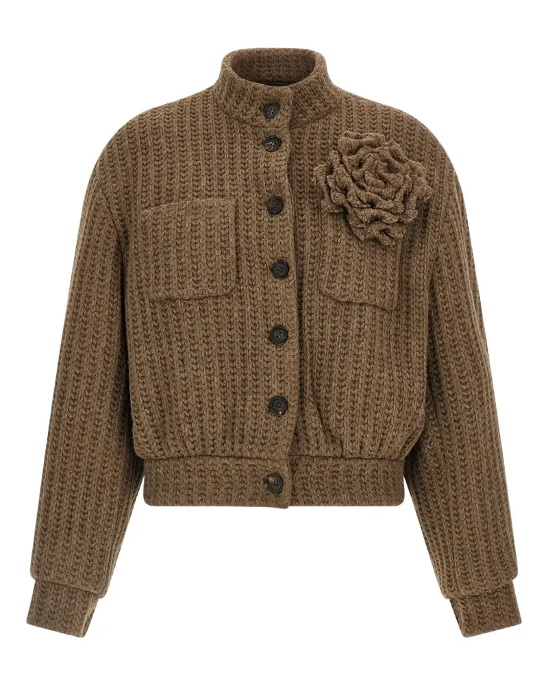 Giuseppe di Morabito Gestrickte Jacke mit Blumendetail - Braun Braun