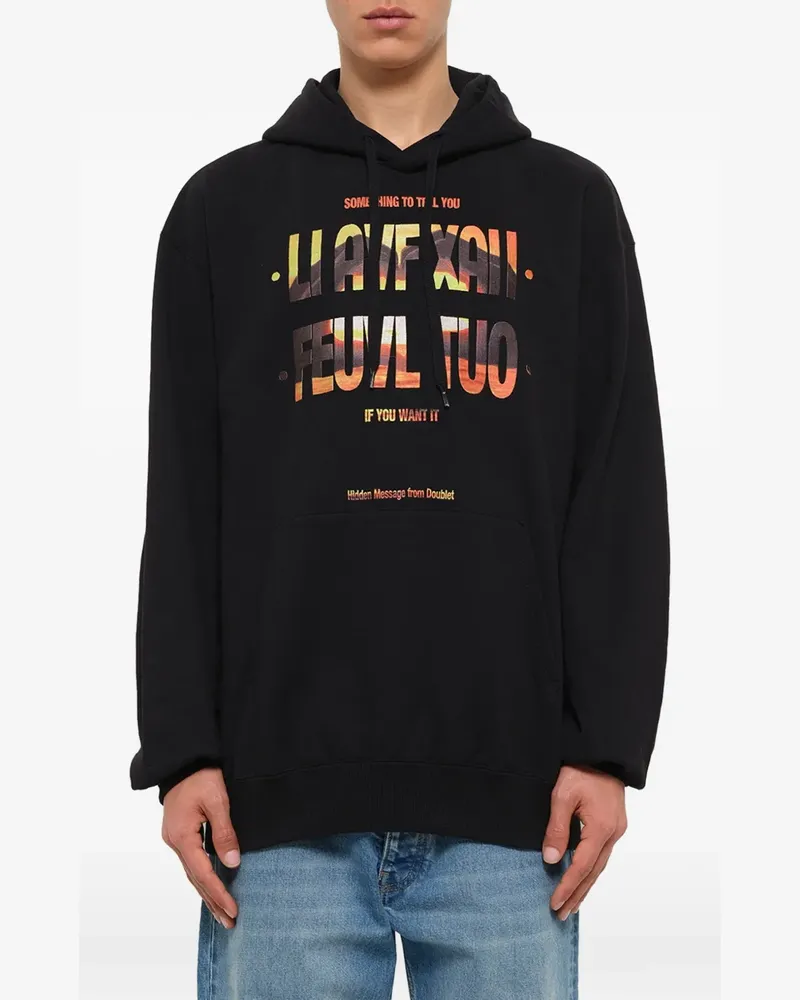 Doublet Hidden Message embroidered hoodie - Schwarz Schwarz