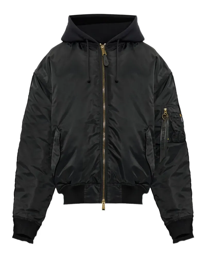 VETEMENTS x Alpha Industries hooded bomber jacket - Schwarz Schwarz