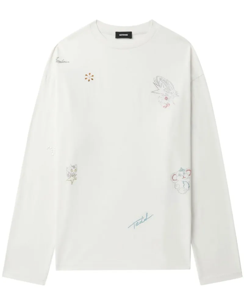 WE 11 DONE T-Shirt mit Strassverzierung - Nude Nude