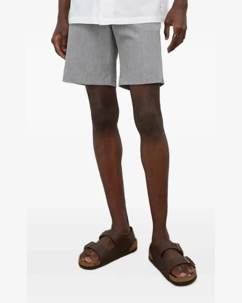 LES DEUX Shorts mit Logo-Stickerei - Grau Grau