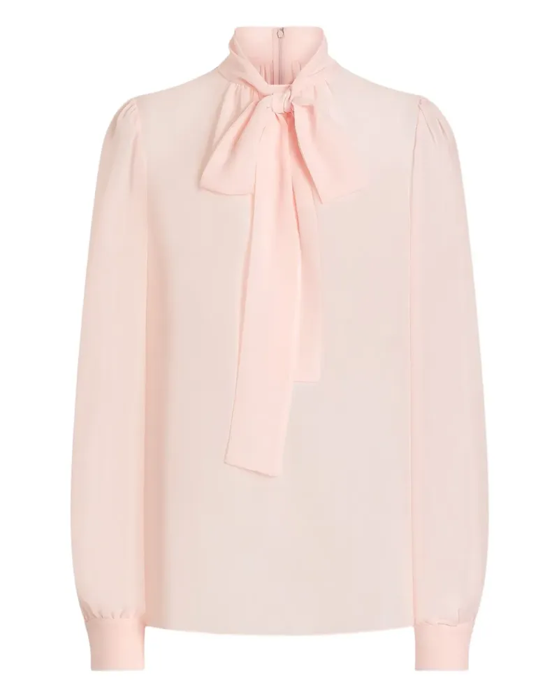 Dolce & Gabbana Stehkragen-Bluse mit Fliege - Rosa Rosa