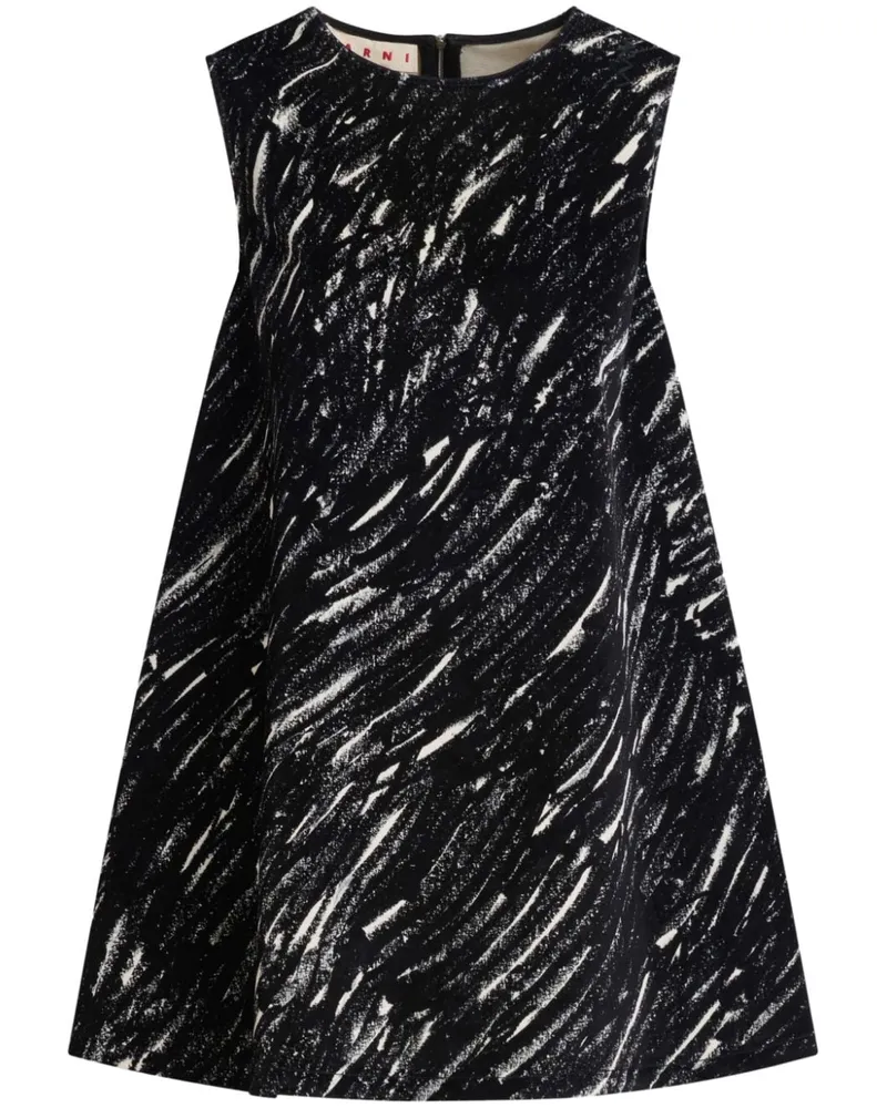 Marni Minikleid mit abstraktem Print - Schwarz Schwarz