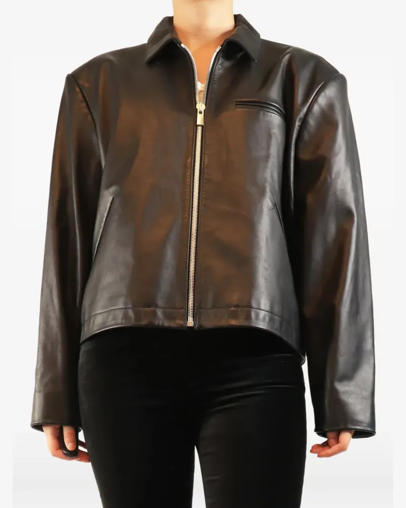 Magda Butrym zip-up leather jacket - Schwarz Schwarz