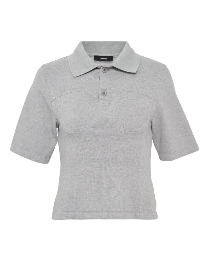 BONBOM corset pique polo top - Grau Grau