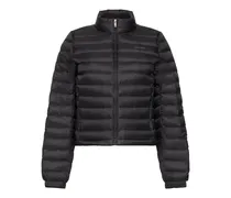 logo-print puffer jacket - Schwarz
