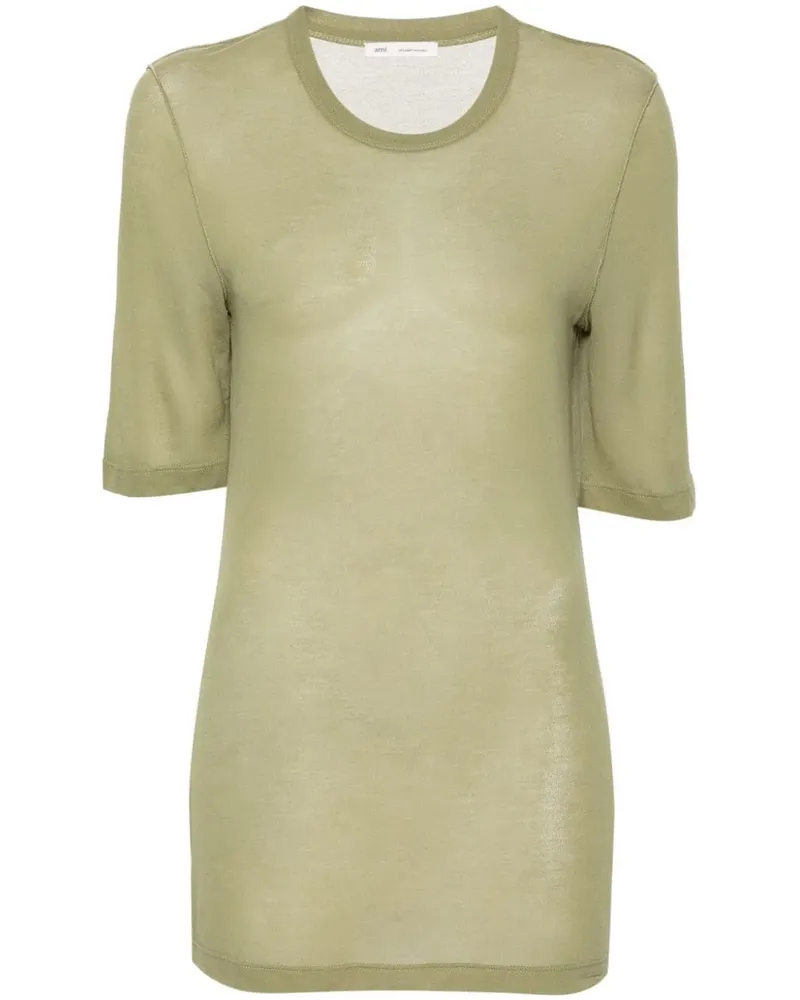 AMI Paris Semi-transparentes T-Shirt - Grün Grün