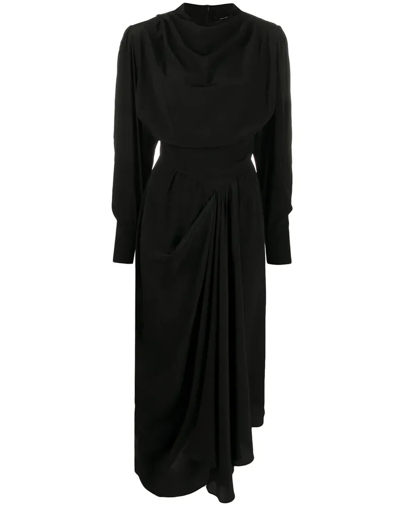 Isabel Marant Drapiertes Midikleid - Schwarz Schwarz