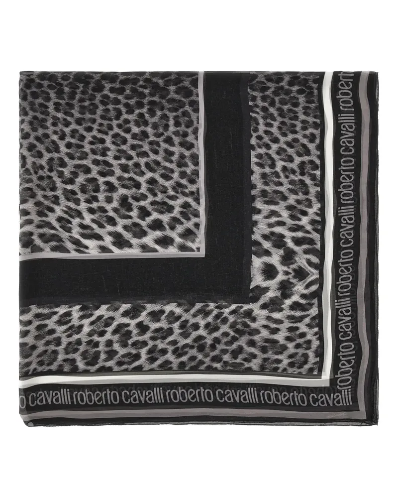 Roberto Cavalli Schal mit Leopardenmuster - Grau Grau