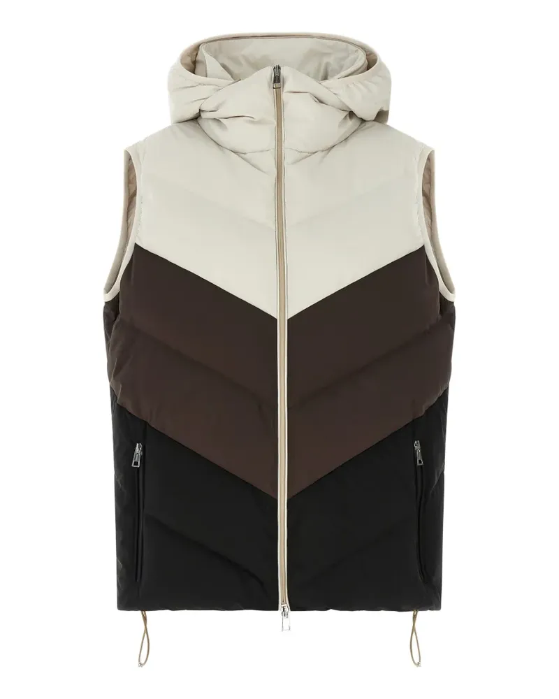 Kiton chevron-quilted color-block vest - Nude Nude