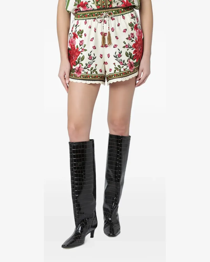 FARM Rio floral drawstring shorts - Nude Nude