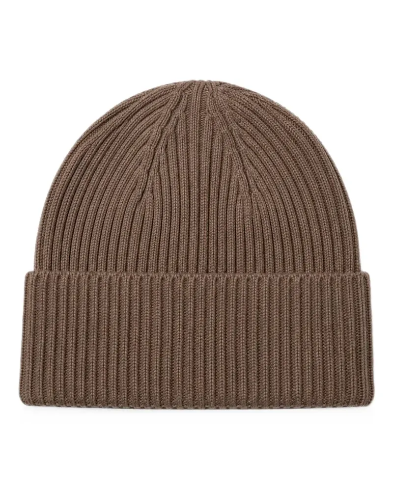 Laneus Gerippte Beanie - Braun Braun