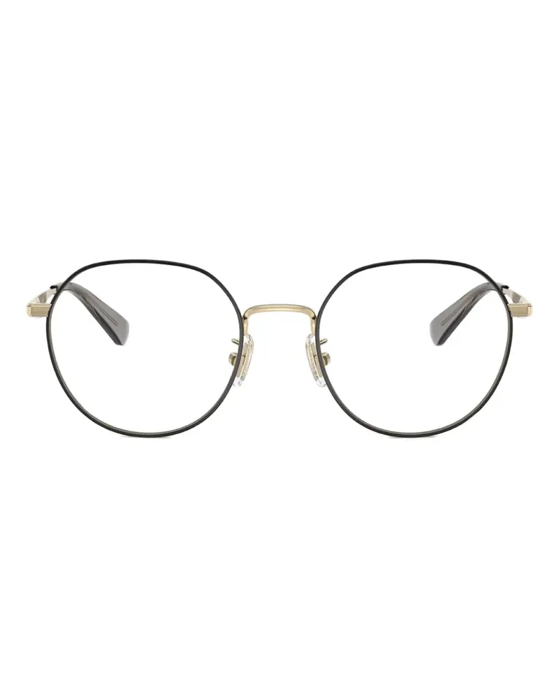 Coach Runde Brille mit Logo-Schild - Schwarz Schwarz