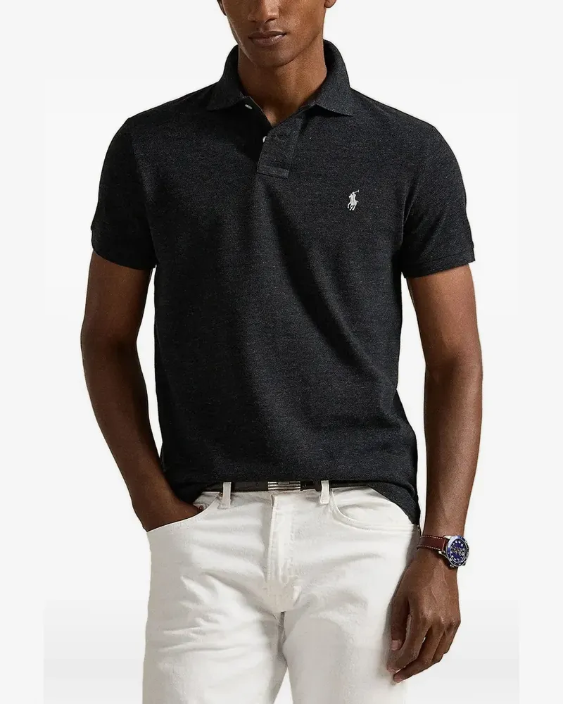 Ralph Lauren The Iconic Poloshirt aus Mesh - Schwarz Schwarz