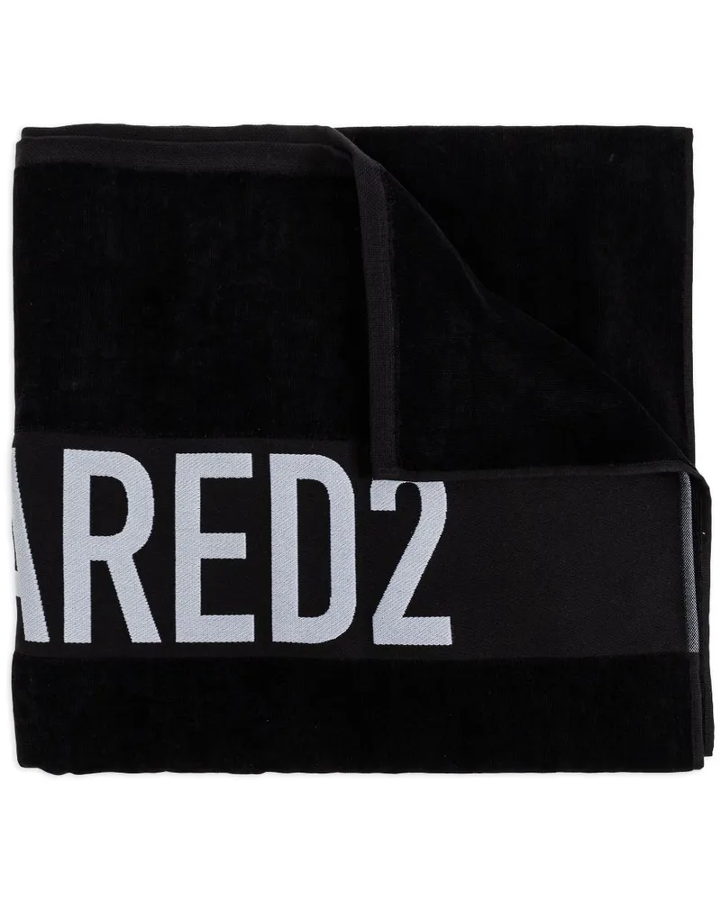 Dsquared2 Strandtuch mit Logo-Intarsie - Schwarz Schwarz