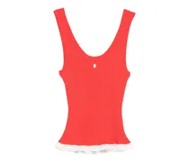 Geripptes Spitzentop - Rot