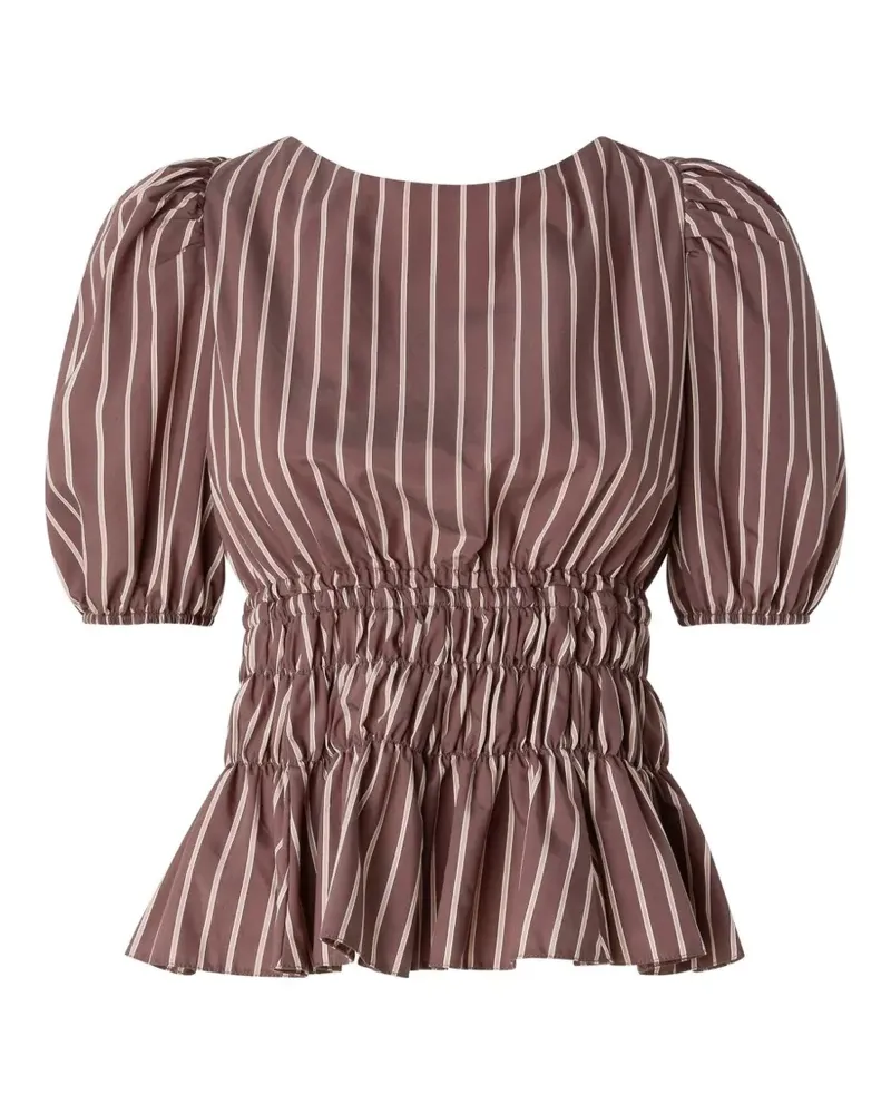 Pinko Gestreifte Bluse mit Raffungen - Braun Braun