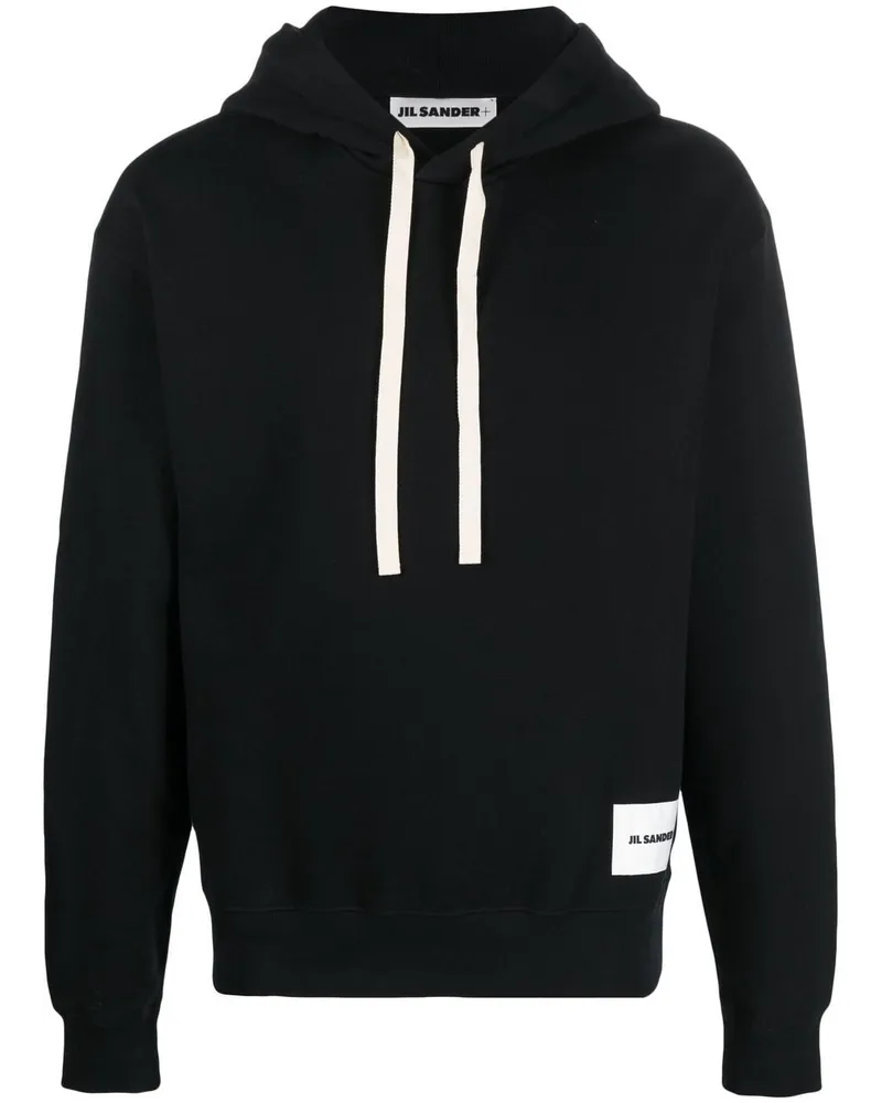 Jil Sander Hoodie mit Logo-Patch Schwarz