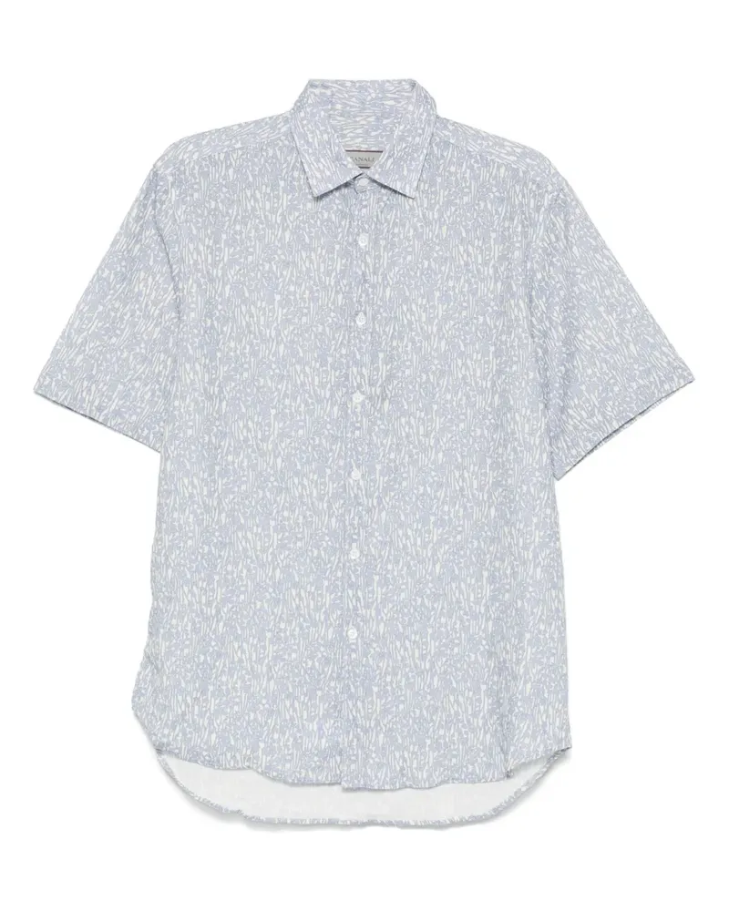Canali Hemd mit Print - Blau Blau