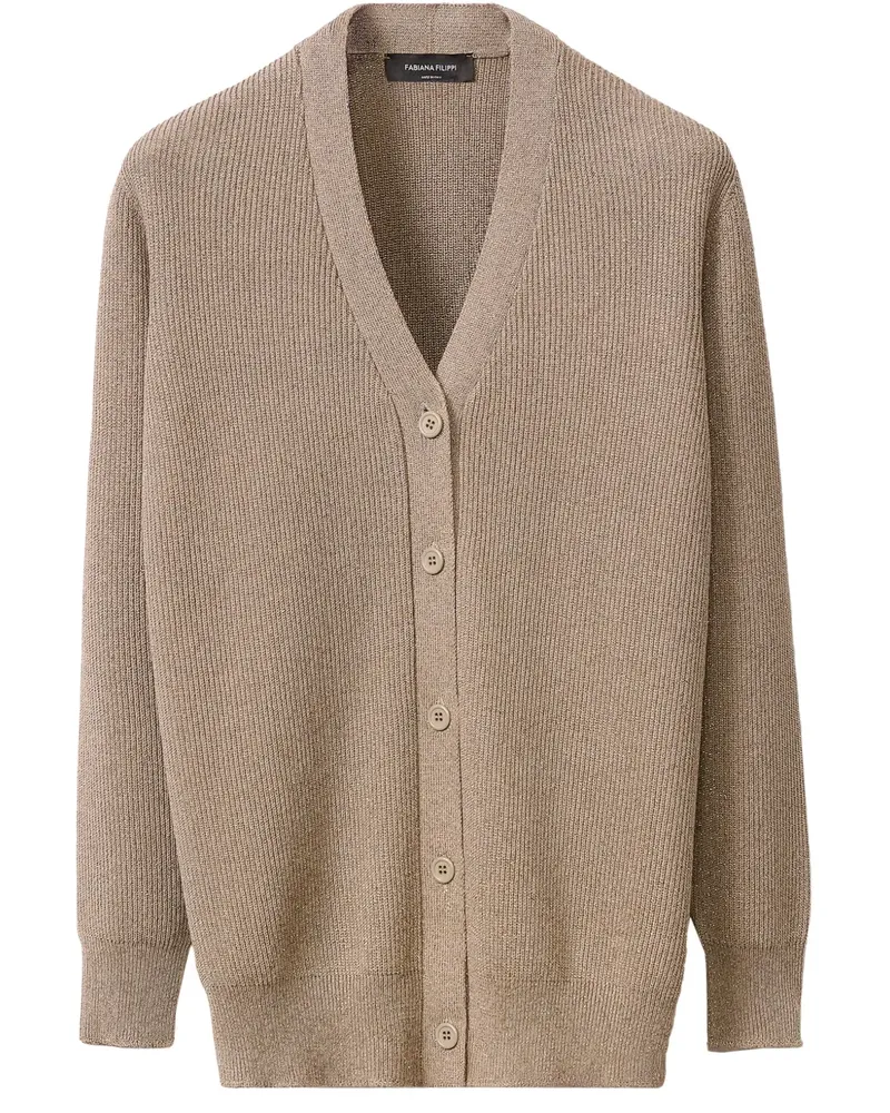 Fabiana Filippi Gerippter Cardigan - Braun Braun