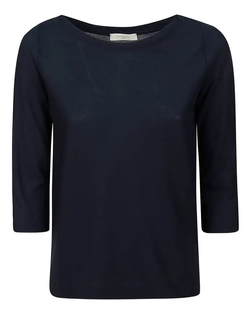 Zanone T-Shirt mit U-Boot-Ausschnitt - Blau Blau