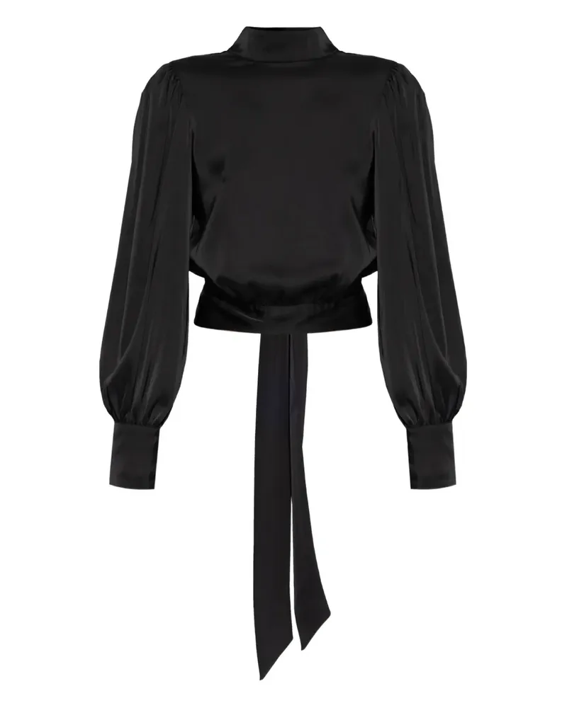 Gestuz tie-detail long-sleeve top - Schwarz Schwarz