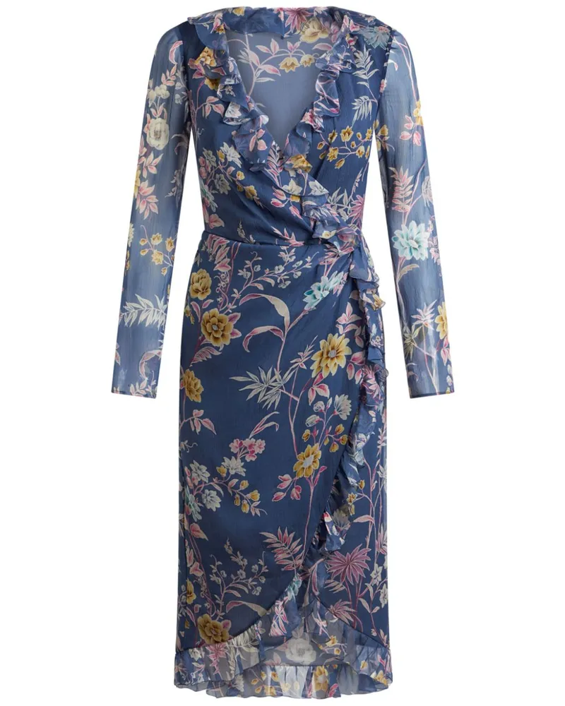 Etro Wickelkleid aus Seide - Blau Blau