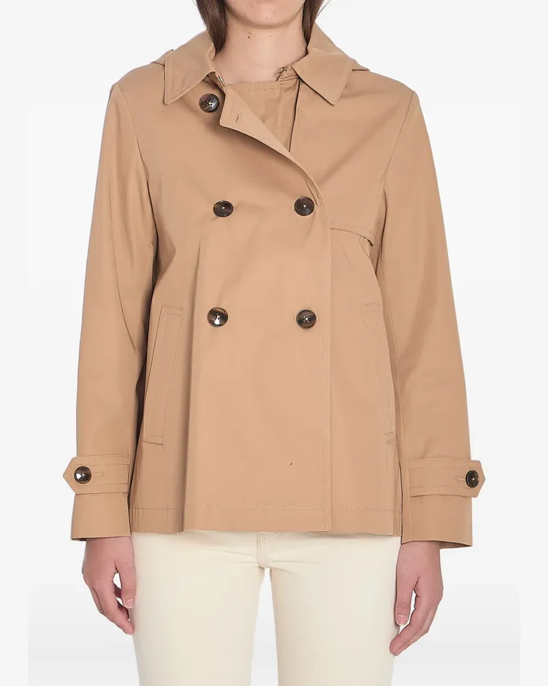 Herno removable hood double-breasted jacket - Braun Braun