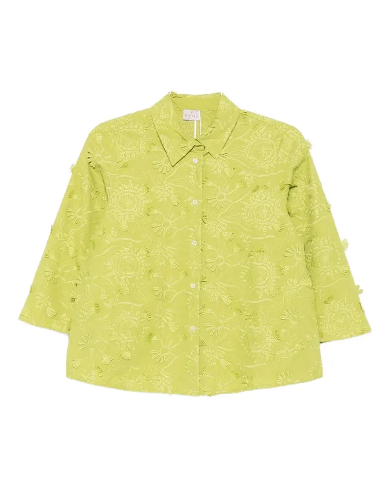 MARELLA floral-embroidered cotton shirt - Grün Grün