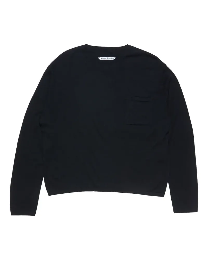 Acne Studios Kaschmirpullover mit Rundhalsausschnitt - Schwarz Schwarz