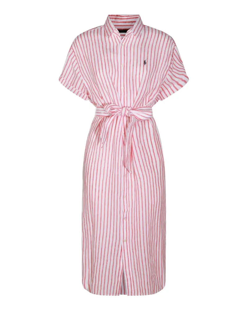 Ralph Lauren striped belted shirt dress - Weiß Weiß