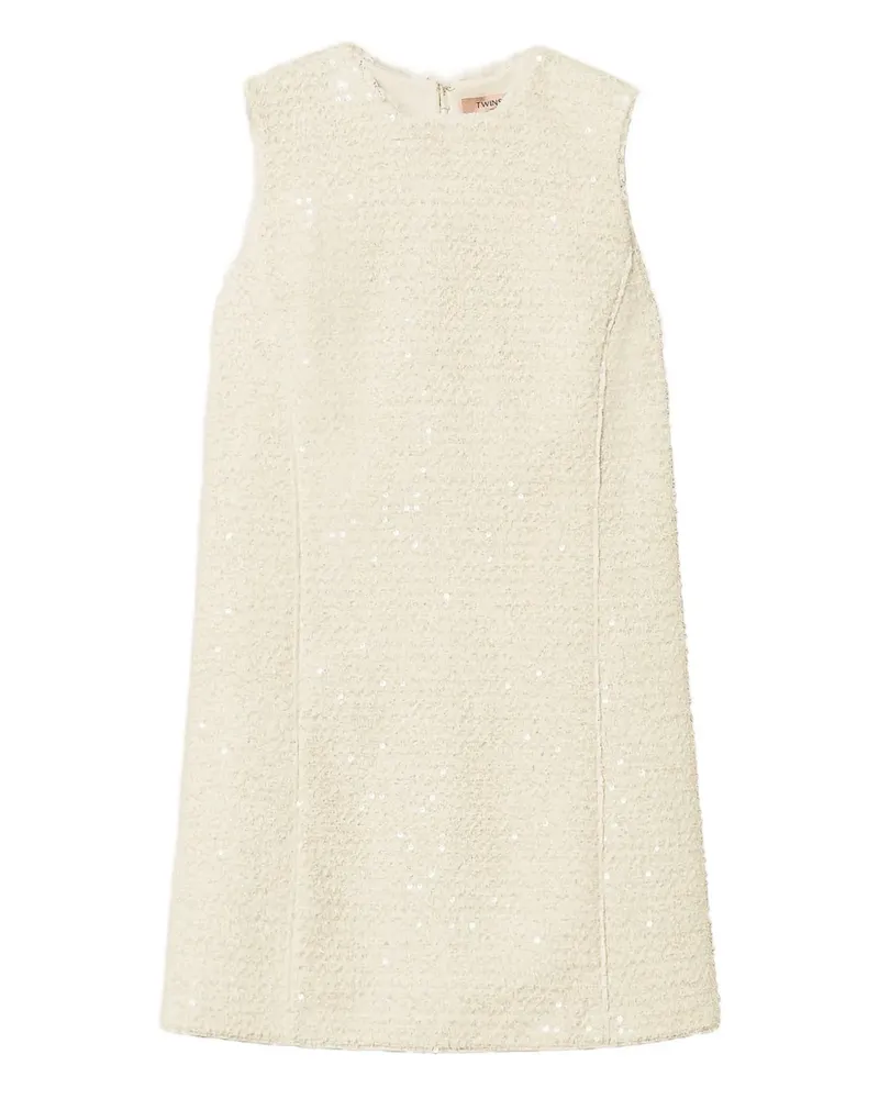 Twin-Set Bouclé-Minikleid mit Pailletten - Nude Nude