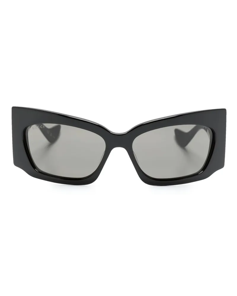 Gucci Sonnenbrille mit eckigem Gestell - Schwarz Schwarz
