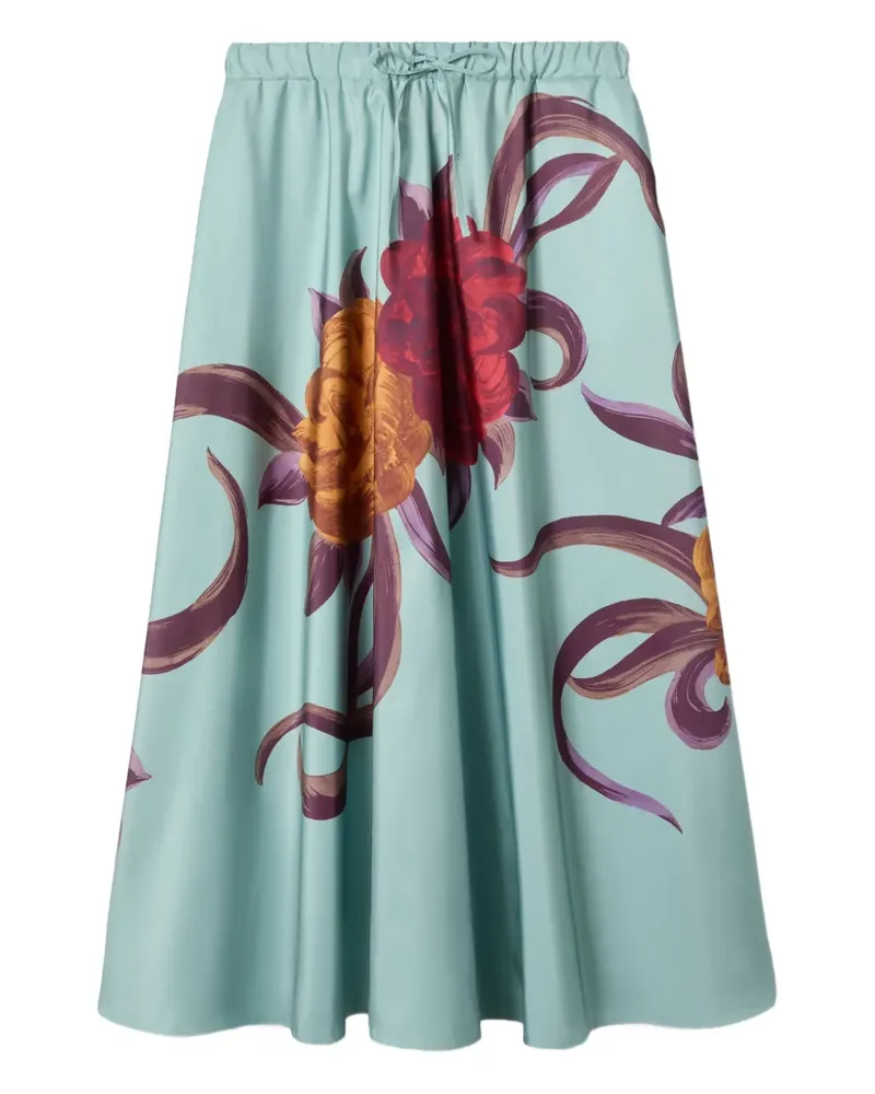 La DoubleJ Rock mit Blumen-Print - Blau Blau